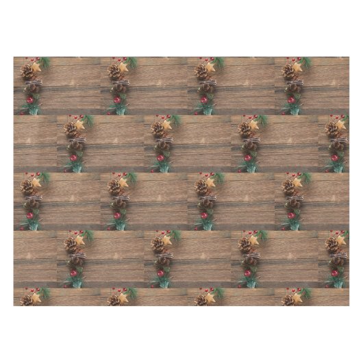 houten achtergrond met pijnbomen tafelkleed (Voorkant (Horizontaal))
