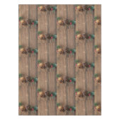 houten achtergrond met pijnbomen tafelkleed (Voorkant)