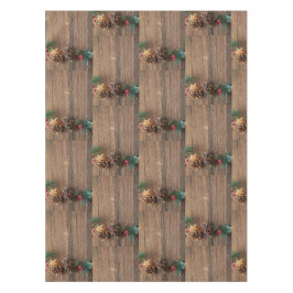 houten achtergrond met pijnbomen tafelkleed