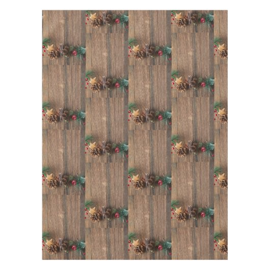 houten achtergrond met pijnbomen tafelkleed (Voorkant)