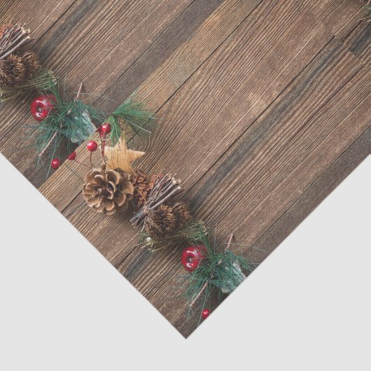 houten achtergrond met pijnbomen tissuepapier (Detail)