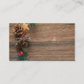 houten achtergrond met pijnbomen visitekaartje (Achterkant)