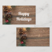 houten achtergrond met pijnbomen visitekaartje (Voorkant / Achterkant)