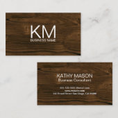 Houten achtergrond | Monogram Visitekaartje (Voorkant / Achterkant)