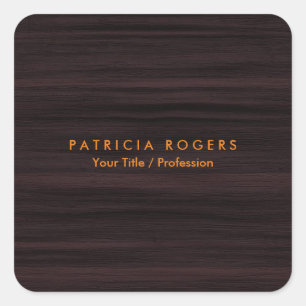 Houten Achtergrond Sinaasappel Bruin Professioneel Vierkante Sticker