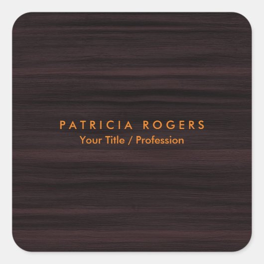 Houten Achtergrond Sinaasappel Bruin Professioneel Vierkante Sticker (Voorkant)