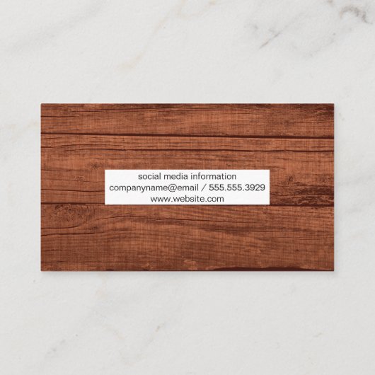 Houten achtergrond visitekaartje (Achterkant)