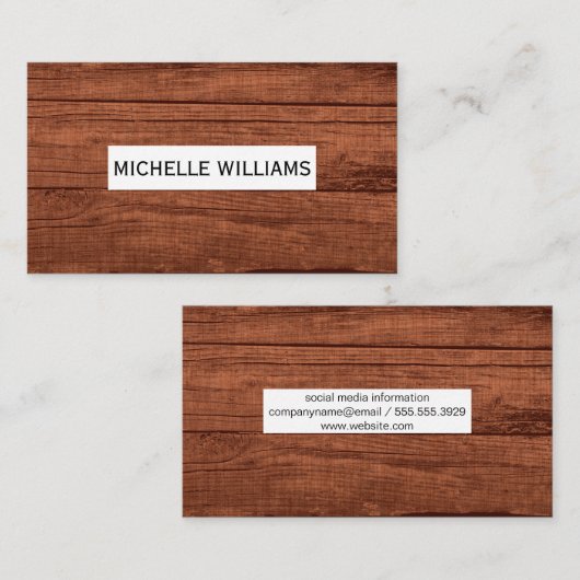 Houten achtergrond visitekaartje (Voorkant / Achterkant)