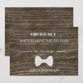 Houten achtergrond Wordt u mijn huisgenoot? Kaart (Voorkant / Achterkant)