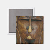 Houten Afrikaans masker Magneet (Voorkant / Achterkant)