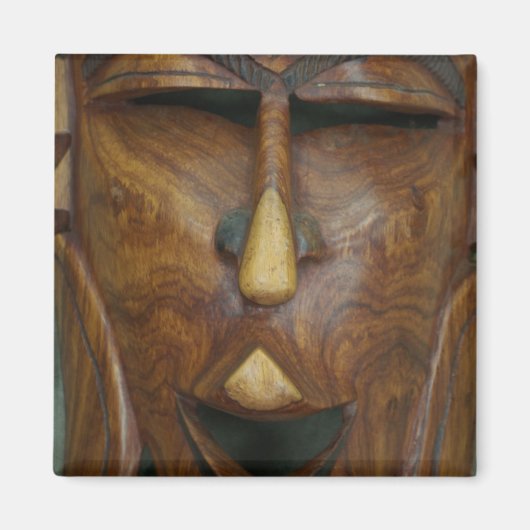 Houten Afrikaans masker Magneet (Voorkant)