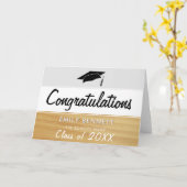 Houten Afstudeercongratulaties Afstuderen Kaart (Gele Bloem)