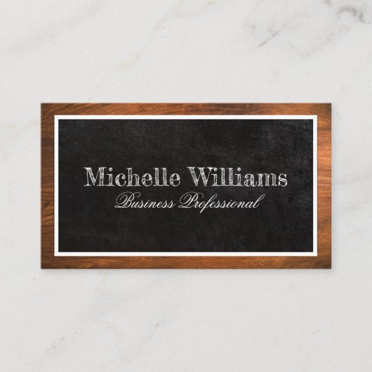 Houten Afwerking | Black Rock Textuur Visitekaartje (Voorkant)