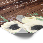 Houten Anemoon Bloemen Bar Bord Huwelijksreceptie Poster (Hoek)