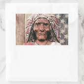 Houten Antieke sigarenwinkel Indiaas Rechthoekige Sticker (Tas)