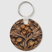 Houten Australische Kangoeroe Paw Flower Carving, Sleutelhanger (Voorkant)