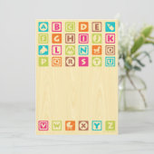 Houten Baby Blokken Babyschoenen Kaart (Staand voorkant)