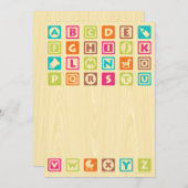 Houten Baby Blokken Babyschoenen Kaart (Voorkant / Achterkant)