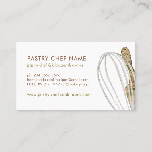 Houten bakkerij visitekaartje (Achterkant)