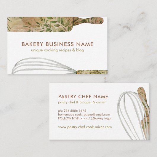 Houten bakkerij visitekaartje (Voorkant / Achterkant)