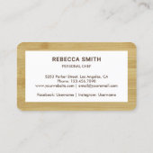 Houten Bamboe Snijplank Catering Culinaire Chef Visitekaartje (Achterkant)