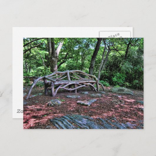 Houten bank in Central Park, NYC Briefkaart (Voorkant / Achterkant)