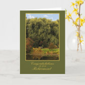 Houten bank, park, pensioen gefeliciteerd kaart (Gele Bloem)