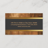 Houten banner met gouden rand visitekaartje (Achterkant)