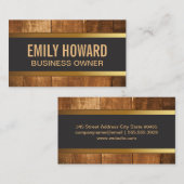 Houten banner met gouden rand visitekaartje (Voorkant / Achterkant)