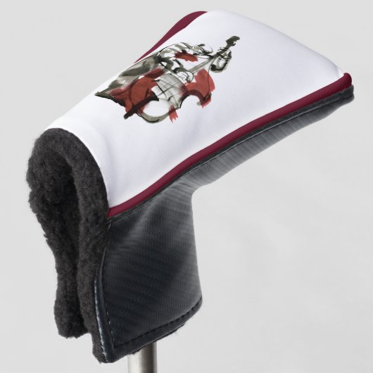 Houten basgitarist golfheadcover (3/4 voorkant)