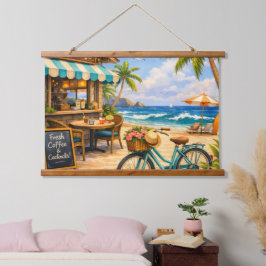 Houten Beach Café Escape – wandtapijt Hangend Wandkleed