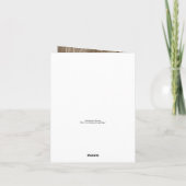 Houten bedankje voor trouwdag met hart en initiale bedankkaart (Achterkant)