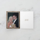 Houten bedankje voor trouwdag met hart en initiale bedankkaart (Binnen)