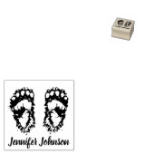 Houten Beer Paw's Rubber Stamp met Naam Rubberstempel (Gestempeld)