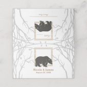 Houten Beer & Rode Karo Bossen Trouw Uitnodigingen (Buitenkant ongevouwen)