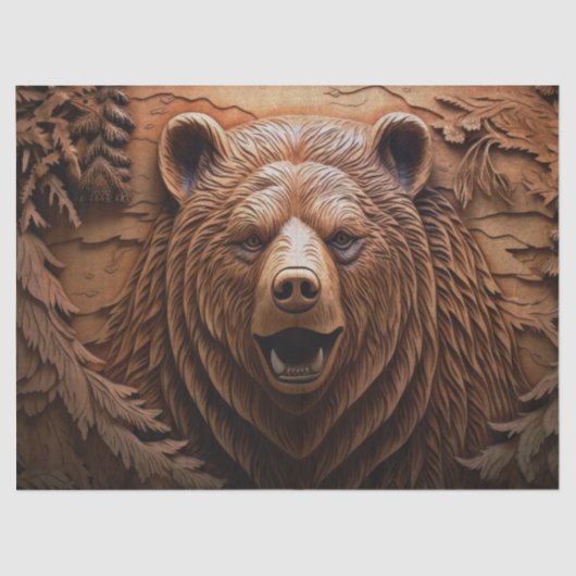 Houten Beren ontkoppelingspapier Tissuepapier (Voorkant)