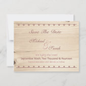 Houten bewaar de datum save the date (Voorkant)