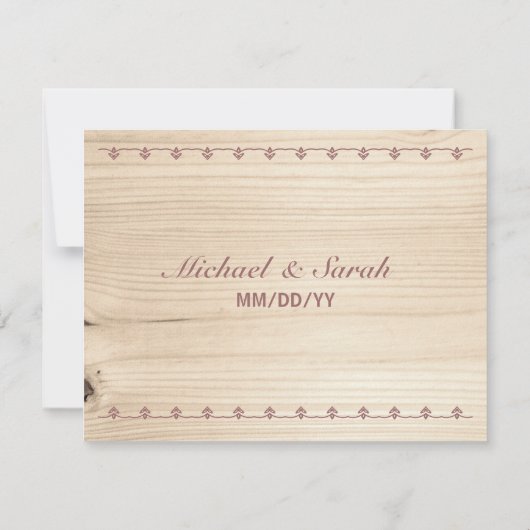 Houten bewaar de datum save the date (Achterkant)