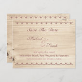 Houten bewaar de datum save the date (Voorkant / Achterkant)