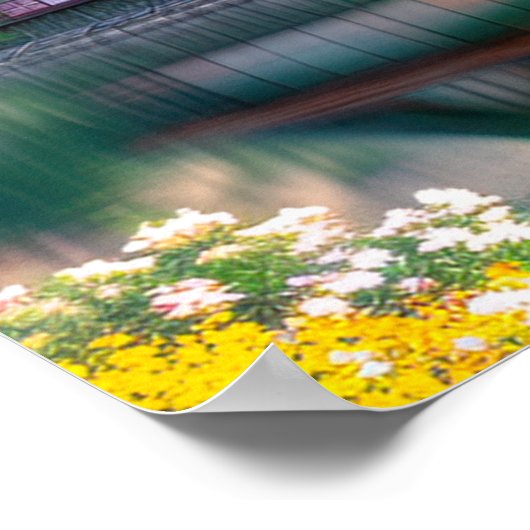 Houten bij het meer poster (Hoek)