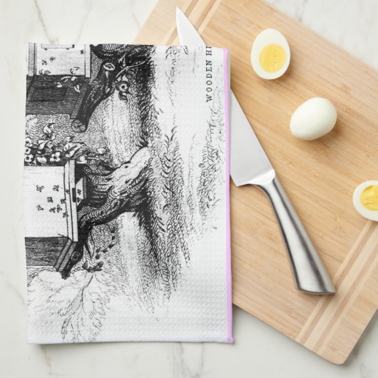  houten bijenkasten keukenhanddoek (Quarter Fold)