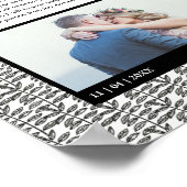 Houten Bladeren Aangepaste Trouwfoto Huwelijksbelo Poster (Hoek)