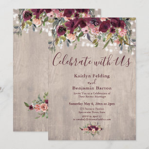 Houten Bloem Lichtjes Vier het mee Ontvangst Kaart