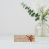Houten Bloem Mini Visitekaartje (Staand voorkant)
