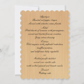 Houten Bloem Vlinder Trouw Menu Kaart Rustic (Achterkant)