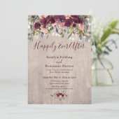 Houten Bloemen Lichtjes Mooie Afscheid Ontvangst Kaart (Staand voorkant)