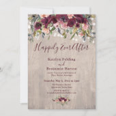 Houten Bloemen Lichtjes Mooie Afsluiter Bruiloftsr Kaart (Voorkant)