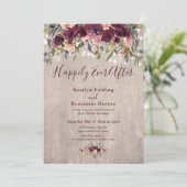 Houten Bloemen Lichtjes Mooie Afsluiter Bruiloftsr Kaart (Staand voorkant)