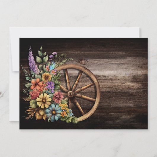 Houten Bloemen Westerne Verrassing 90ste Verjaarda Kaart (Achterkant)