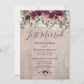 Houten bloemenlampen Net Getrouwd Ontvangst Alleen Kaart (Voorkant)